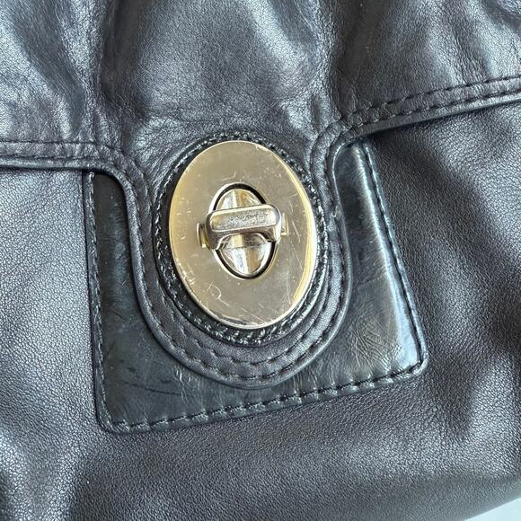 Coach Black Leather Shoulder Bag Peyton 14522 – Chain Strap Y2K Carryall - Picture 6 of 16